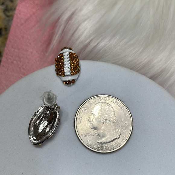 Betsy Johnson Rhinestone Football Earrings - Picture 16 of 17